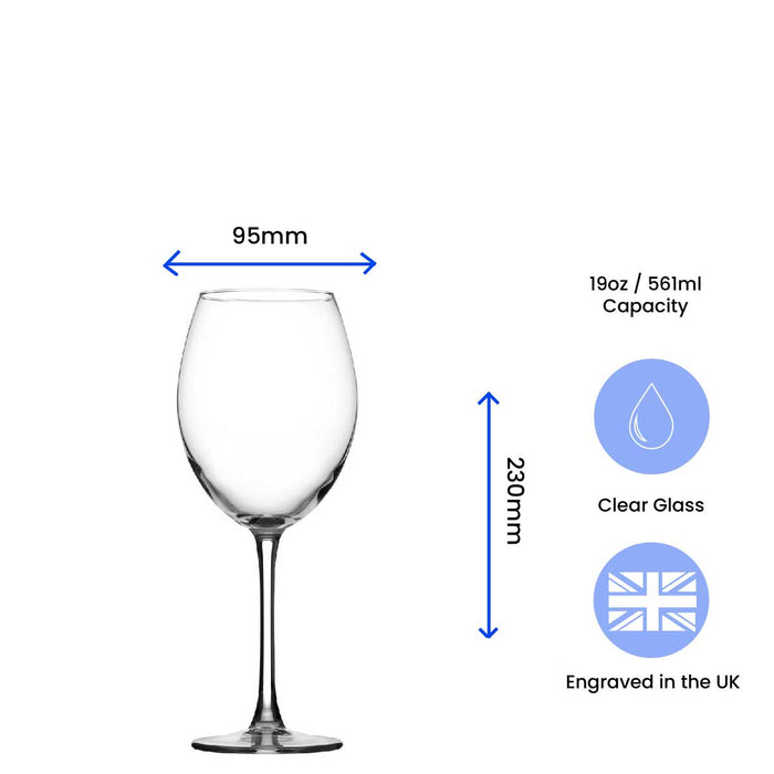 Engraved Enoteca Wine Glass with Name and Heart Design - The Gift Cabin UK