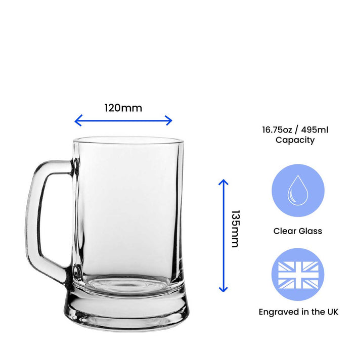 Engraved Valentines Day Beer Mug, Gift Boxed - The Gift Cabin UK