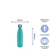 Printed Teal Thermal Bottle, Any Message, Stainless Steel 500ml/17oz - The Gift Cabin UK