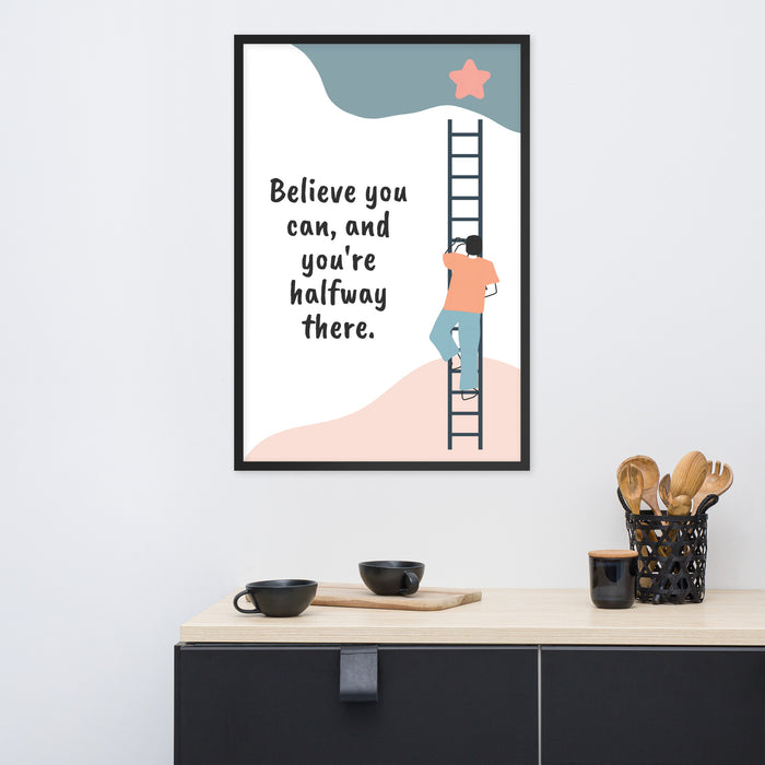 You Are Half Way There - Framed Poster Quote - The Gift Cabin UK