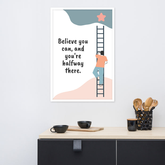 You Are Half Way There - Framed Poster Quote - The Gift Cabin UK