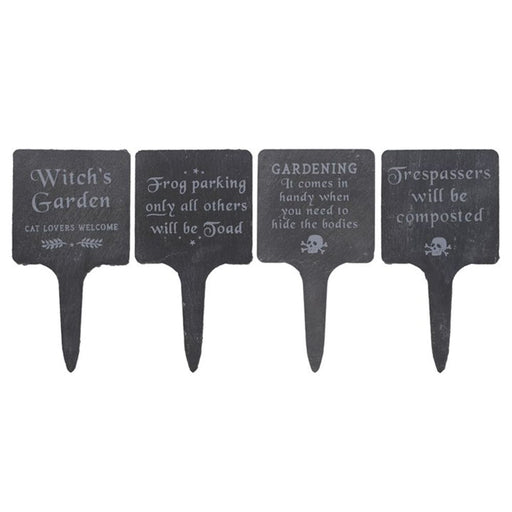 Set of 4 Slate Gothic Garden Signs - The Gift Cabin UK