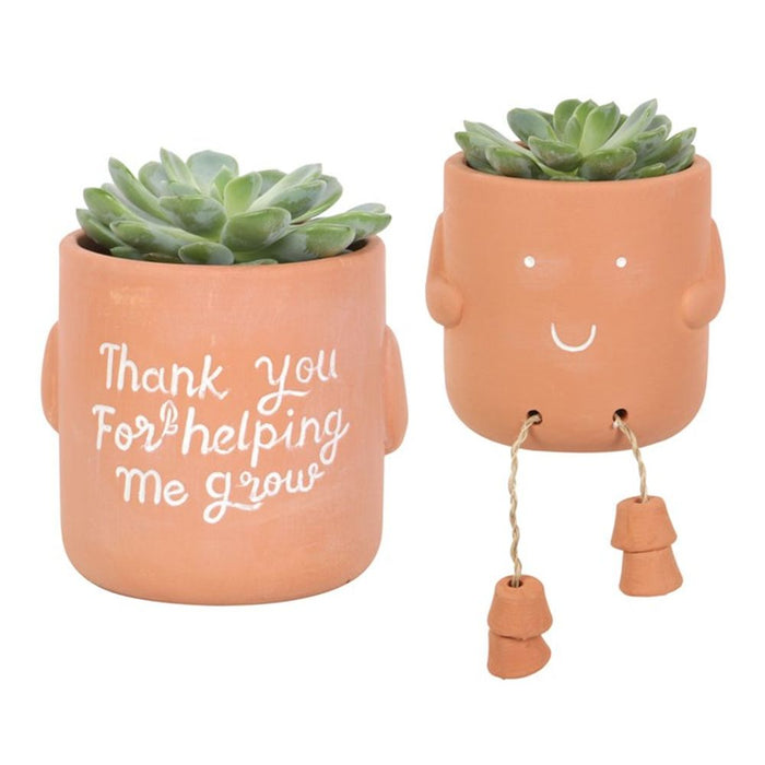 Thank You For Helping Me Grow Sitting Plant Pot Pal - The Gift Cabin UK