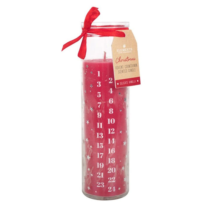 Red Vanilla Advent Tube Candle - The Gift Cabin UK