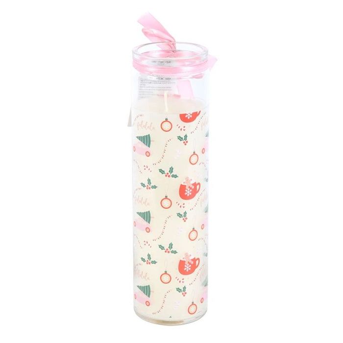 Sugarplum Fun Christmas Print Tube Candle - The Gift Cabin UK