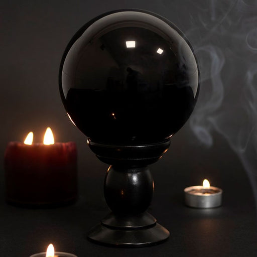 Large Black Crystal Ball on Stand - The Gift Cabin UK