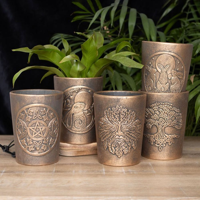 Triple Moon Bronze Terracotta Plant Pot by Lisa Parker - The Gift Cabin UK