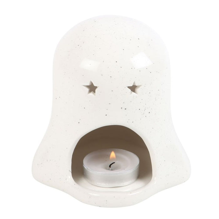 Ghost Shaped Tealight Candle Holder with Pumpkin - The Gift Cabin UK