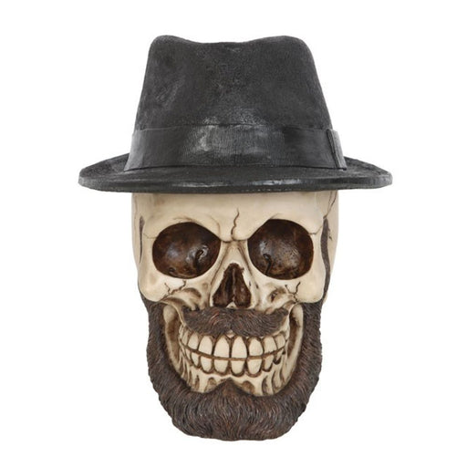 Skull Ornament with Trilby Hat - The Gift Cabin UK