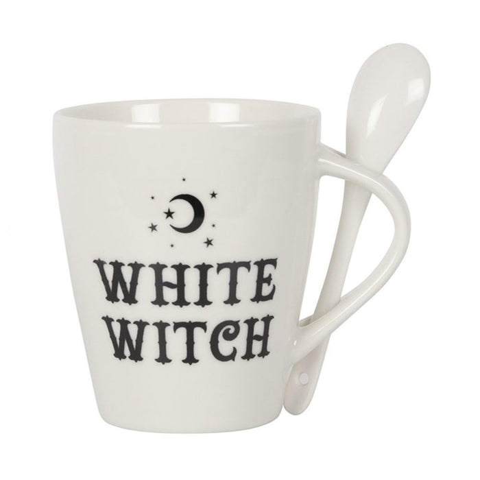 White Witch Mug and Spoon Set - The Gift Cabin UK