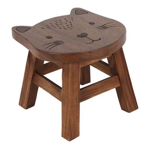 26cm Children's Wooden Cat Stool - The Gift Cabin UK