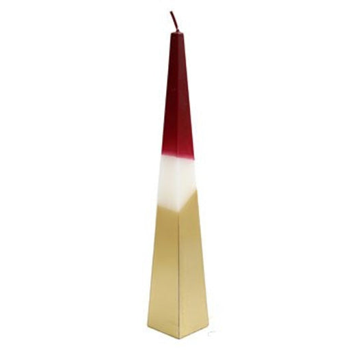 32cm Red and Gold Pyramid Candle - The Gift Cabin UK