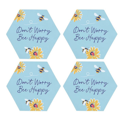 Don't Worry Be Happy Coaster Set - The Gift Cabin UK