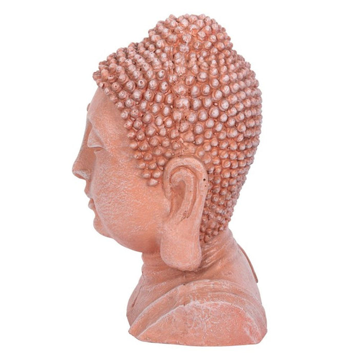 41cm Terracotta Effect Buddha Head Ornament - The Gift Cabin UK