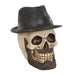 Skull Ornament with Trilby Hat - The Gift Cabin UK