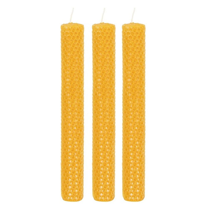 Set of 3 Beeswax Candles - The Gift Cabin UK