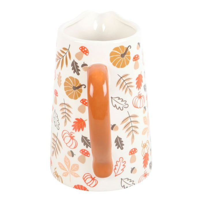 17cm Autumn Leaves and Pumpkins Ceramic Flower Jug - The Gift Cabin UK