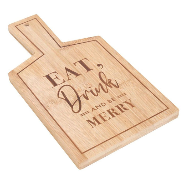 Eat, Drink and Be Merry Bamboo Serving Board - The Gift Cabin UK