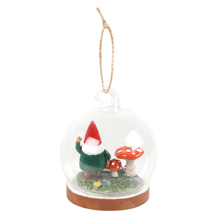 Gnome Glass Dome Hanging Decoration - The Gift Cabin UK