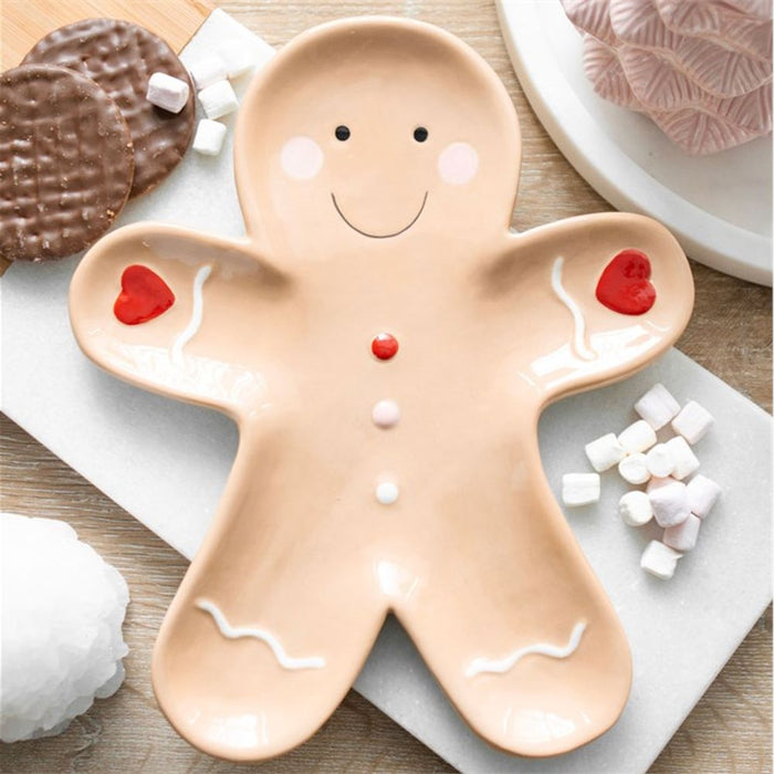 Gingerbread Man Ceramic Serving Plate - The Gift Cabin UK