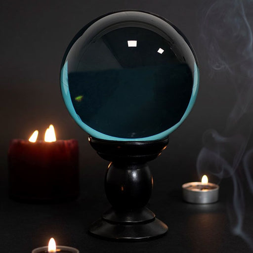 Large Teal Crystal Ball on Stand - The Gift Cabin UK