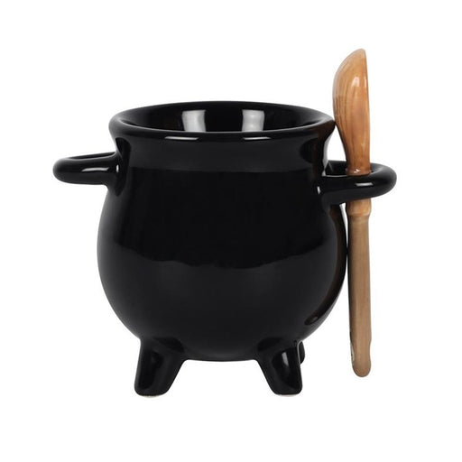 Cauldron Egg Cup with Broom Spoon - The Gift Cabin UK