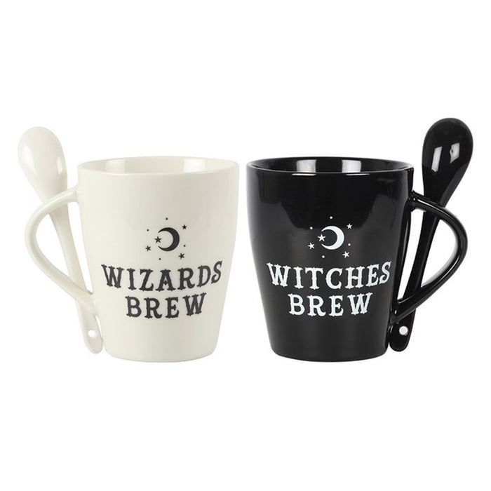 Witch and Wizard Couples Mug and Spoon Set - The Gift Cabin UK