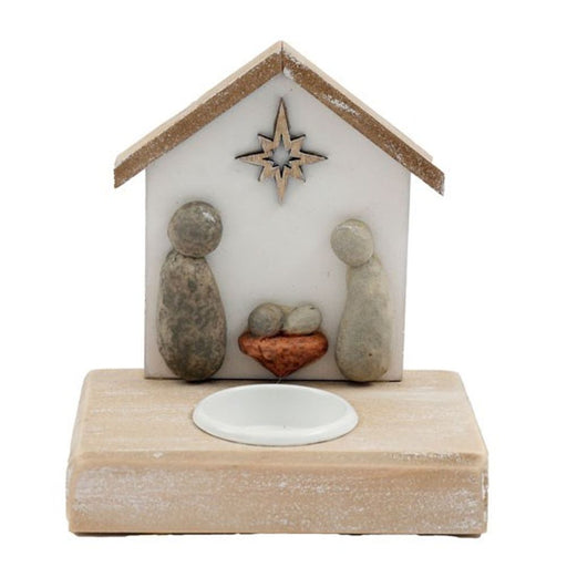 Pebble Nativity Tealight Candle Holder - The Gift Cabin UK