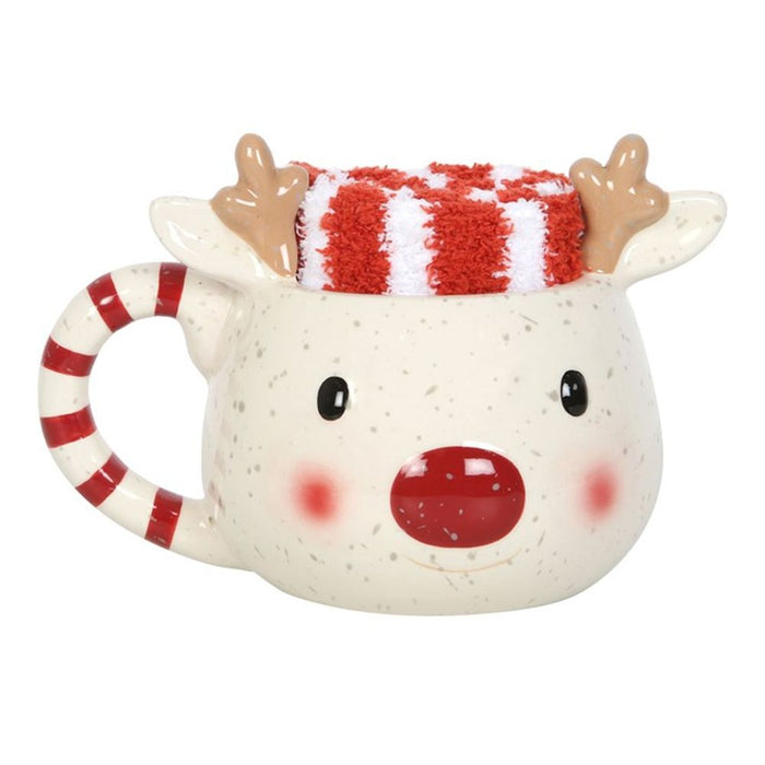 Rudolph Reindeer Mug and Socks Set - The Gift Cabin UK