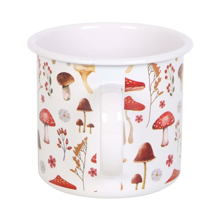 All Over Mushroom Print Enamel Mug - The Gift Cabin UK