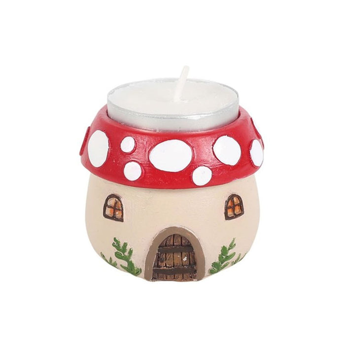 Mushroom House Resin Tealight Holder - The Gift Cabin UK