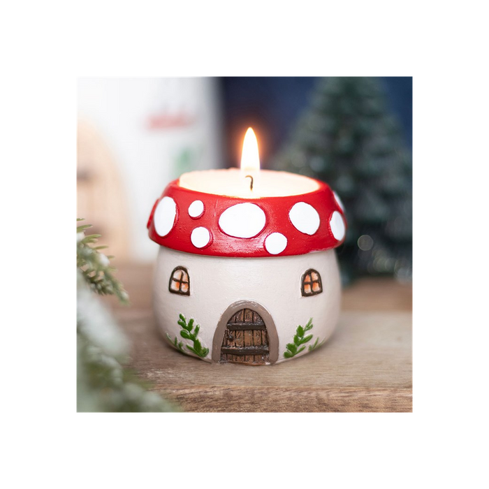 Mushroom House Resin Tealight Holder - The Gift Cabin UK