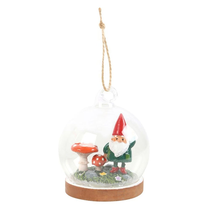 Gnome Glass Dome Hanging Decoration - The Gift Cabin UK