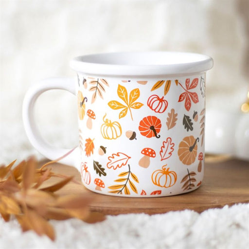 Autumn Leaves and Pumpkins Mug - The Gift Cabin UK