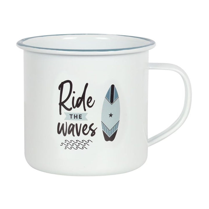 Ride The Waves Enamel Mug - The Gift Cabin UK