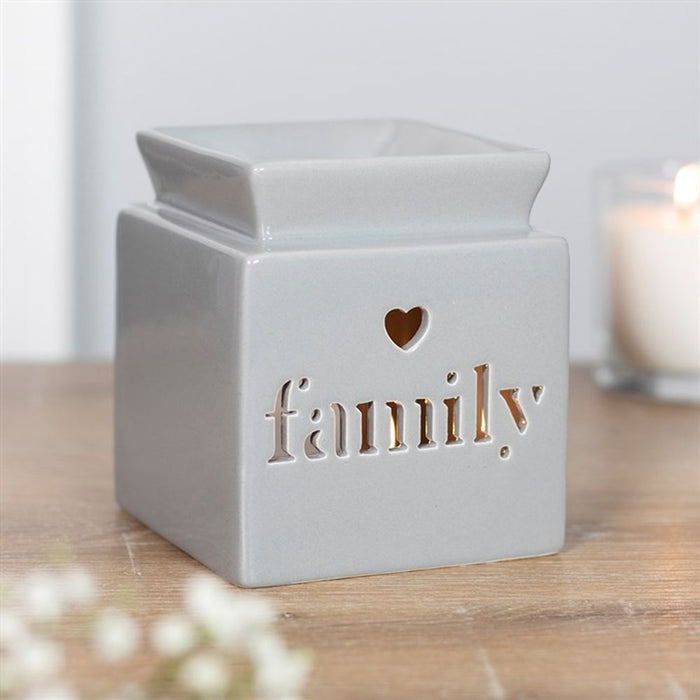 Grey Family Cut Out Oil Burner - The Gift Cabin UK