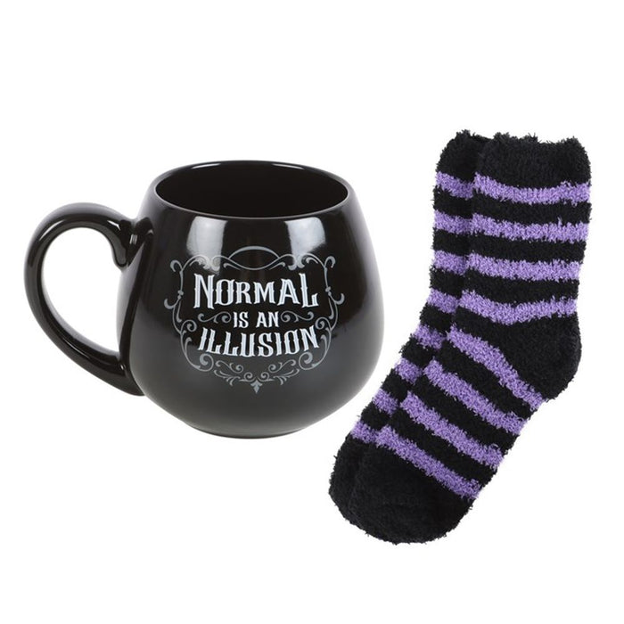 Normal is an Illusion Gothic Mug and Socks Set - The Gift Cabin UK