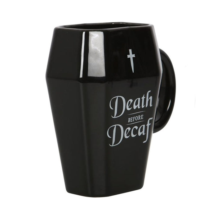 Death Before Decaf Coffin Mug - The Gift Cabin UK