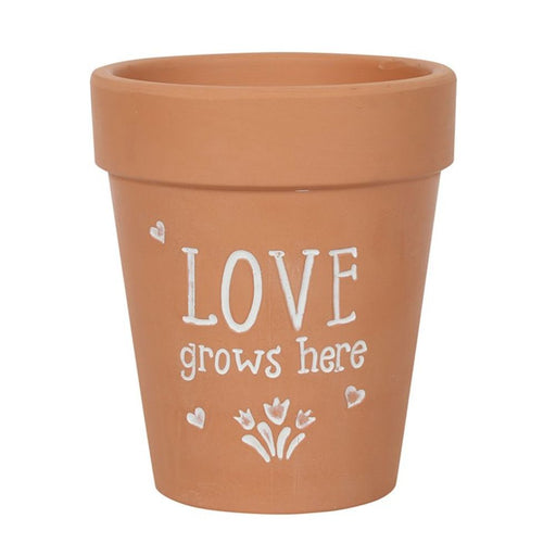 Love Grows Here Terracotta Plant Pot - The Gift Cabin UK