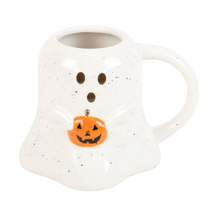 Ghost Shaped Mug with Pumpkin - The Gift Cabin UK