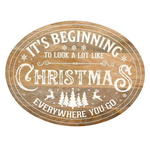 It's Beginning to Look a Lot Like Christmas Wall Plaque - The Gift Cabin UK