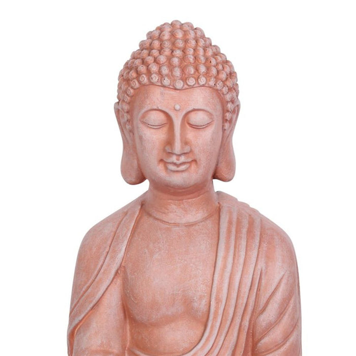 Terracotta Effect 52cm Sitting Garden Buddha - The Gift Cabin UK