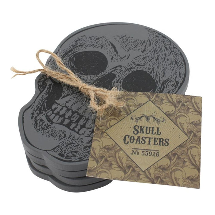 Set Of 4 Skull Coasters - The Gift Cabin UK