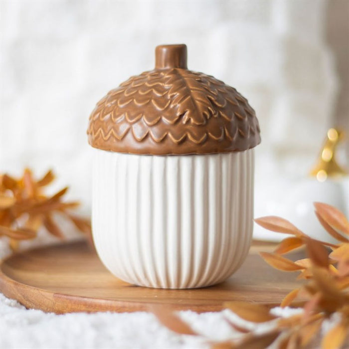 Autumn Acorn Ceramic Storage Jar - The Gift Cabin UK