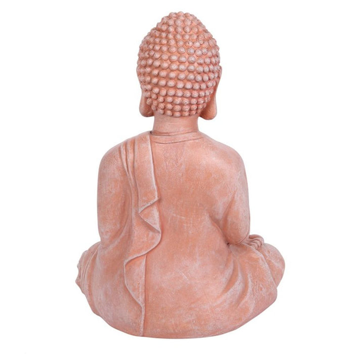 Terracotta Effect 52cm Sitting Garden Buddha - The Gift Cabin UK