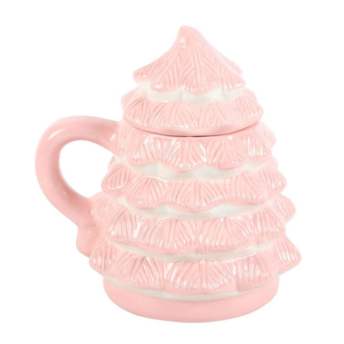 Pink Christmas Tree Shaped Mug - The Gift Cabin UK