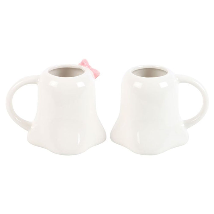 Mr and Mrs Boo Ghost Shaped Mug Set - The Gift Cabin UK