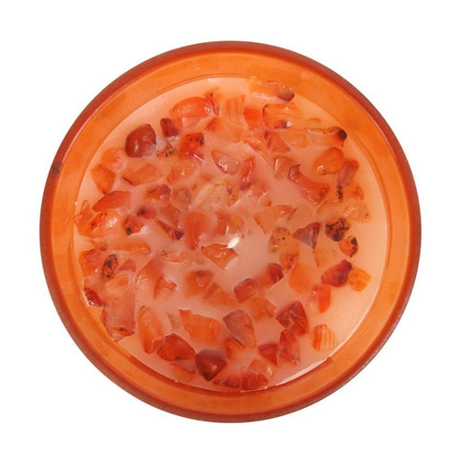 Sacral Chakra Orange Crystal Chip Candle - The Gift Cabin UK