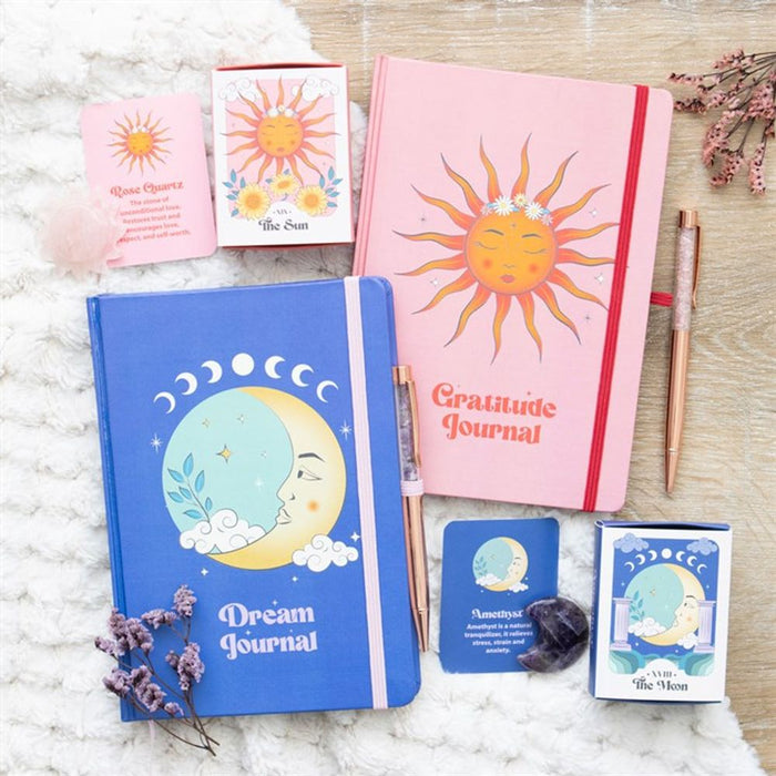 The Sun Gratitude Journal with Rose Quartz Pen - The Gift Cabin UK