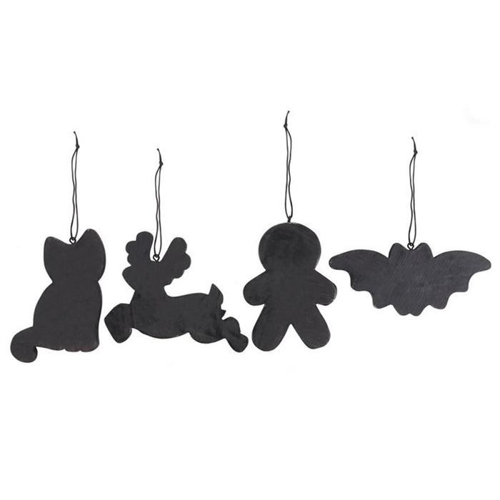 Set of 4 Black Creepy Skeleton Cookie Ornaments - The Gift Cabin UK